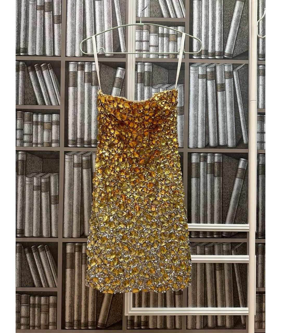 JOVANI Золотое коктейльное платье, фото 9