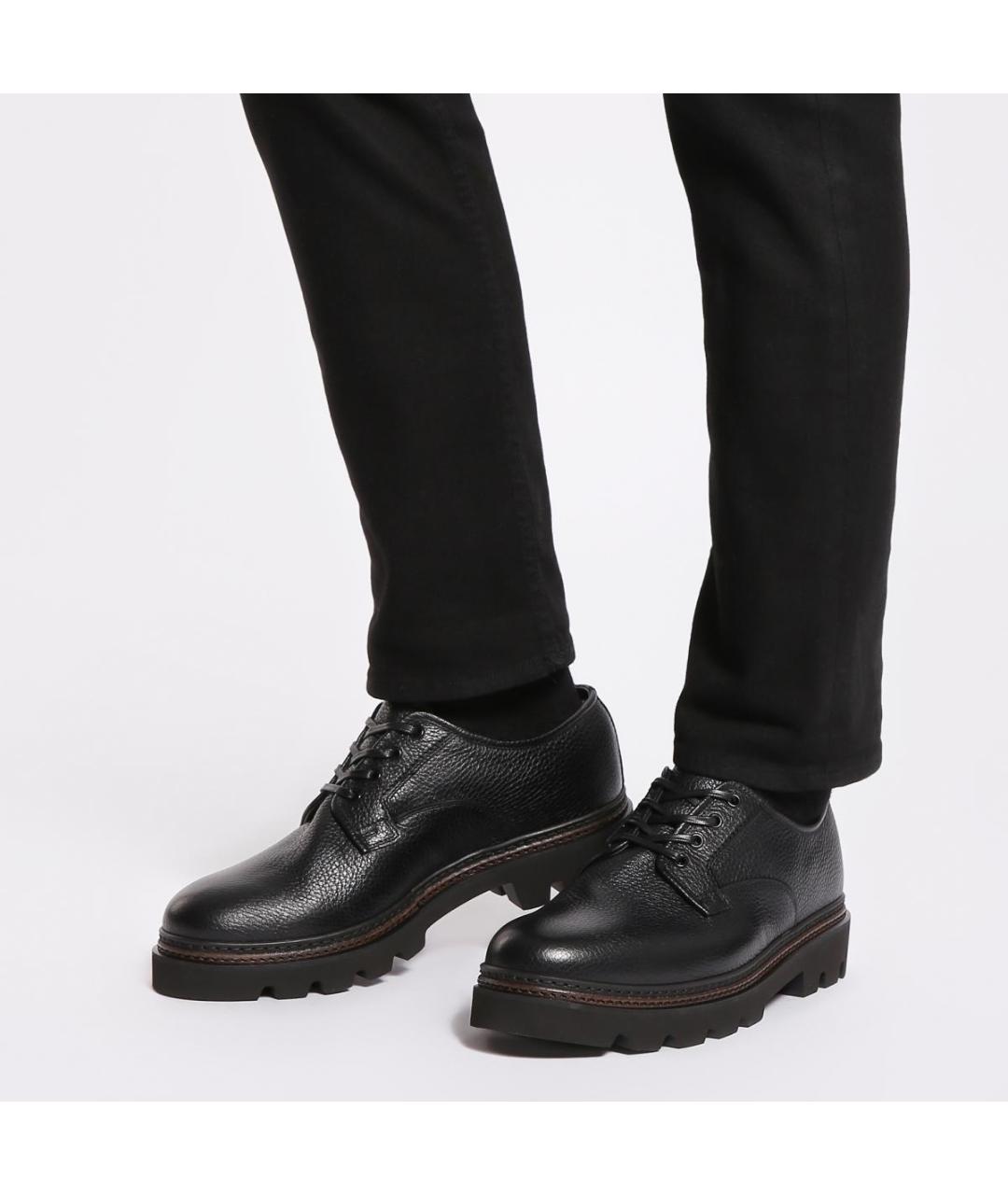 FABI Черные кожаные низкие ботинки, фото 7