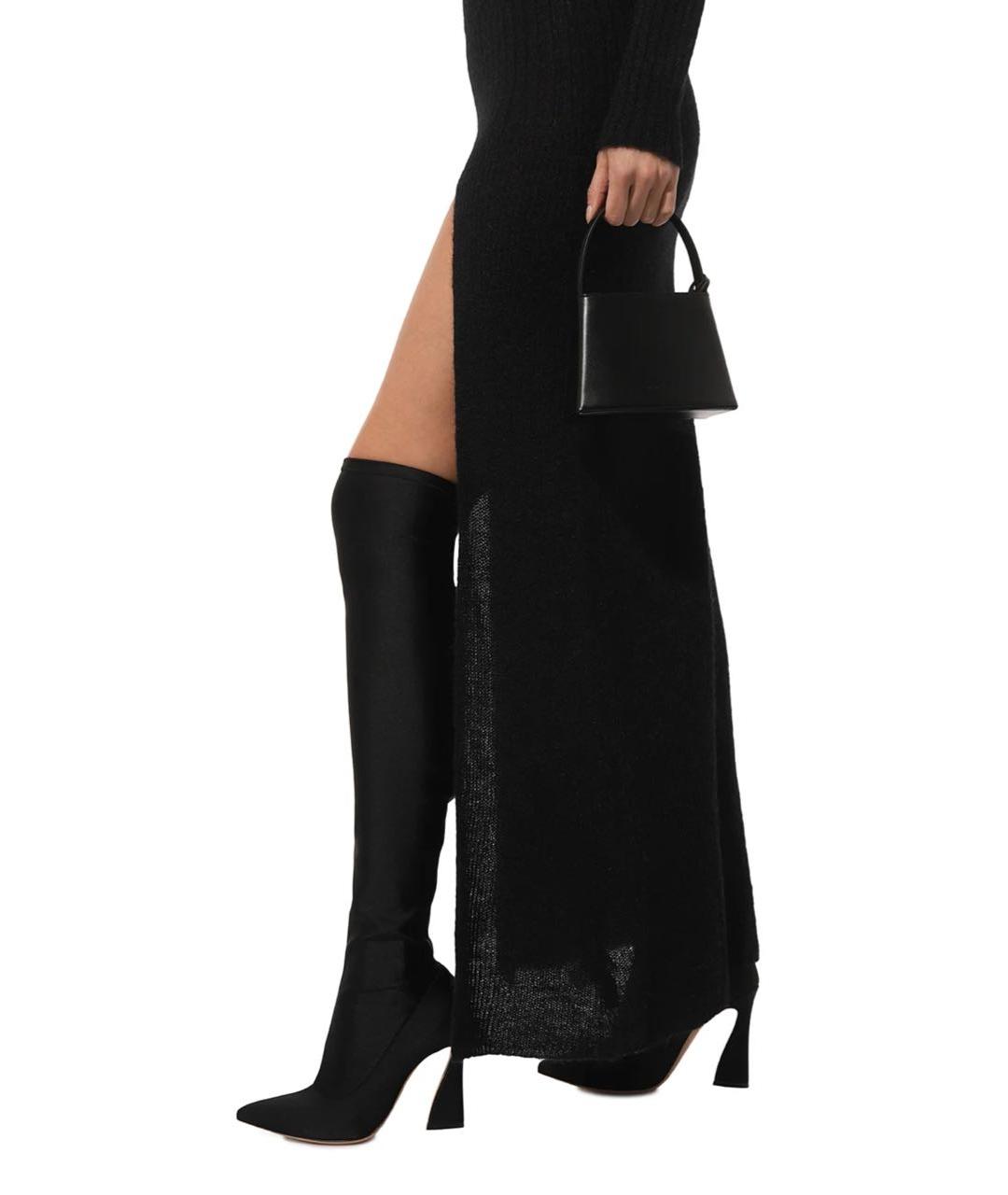 GIANVITO ROSSI Черные текстильные брогги и оксфорды, фото 7
