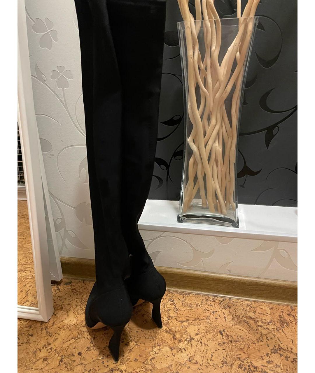 GIANVITO ROSSI Черные текстильные брогги и оксфорды, фото 5