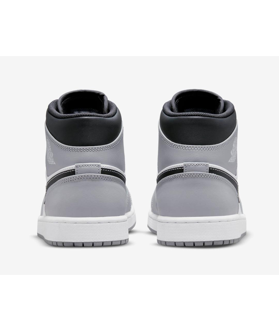JORDAN Серые кожаные высокие кроссовки / кеды, фото 4