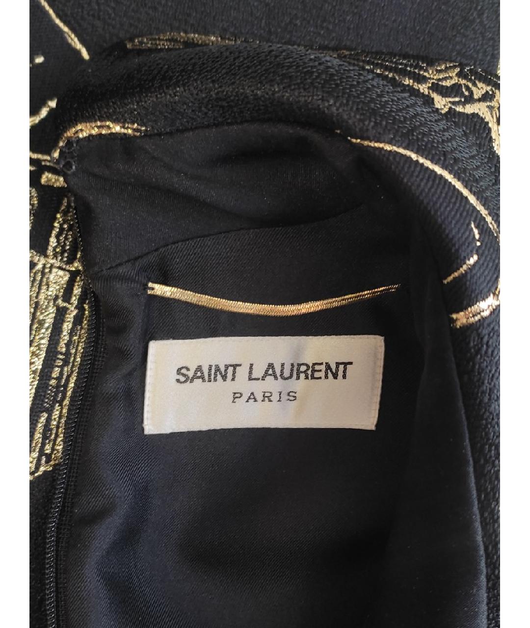 SAINT LAURENT Черное полиэстеровое повседневное платье, фото 4