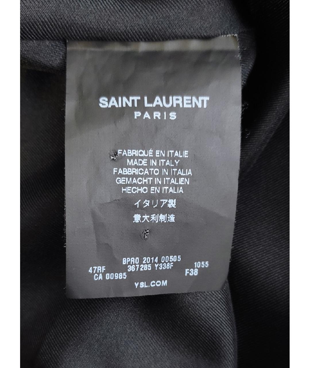 SAINT LAURENT Черное полиэстеровое повседневное платье, фото 5