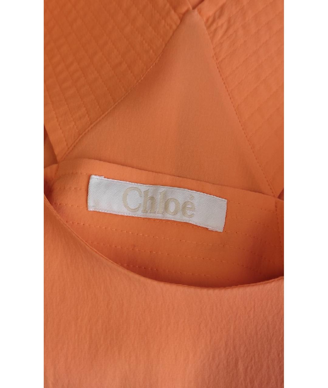 CHLOE Оранжевая шелковая блузы, фото 3