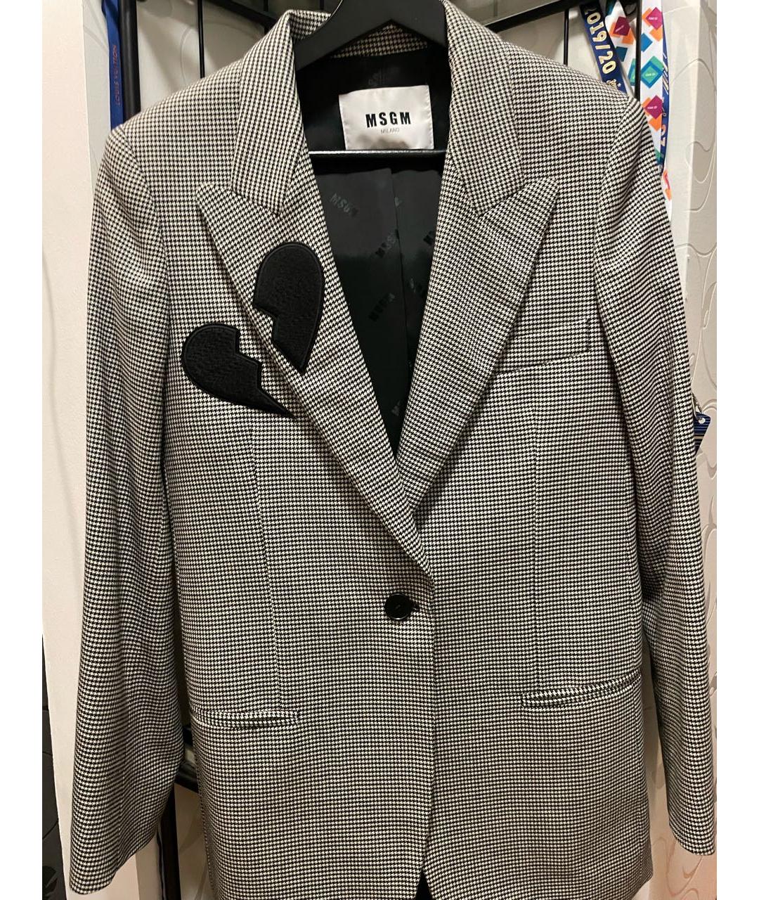 MSGM Серый шерстяной жакет/пиджак, фото 5