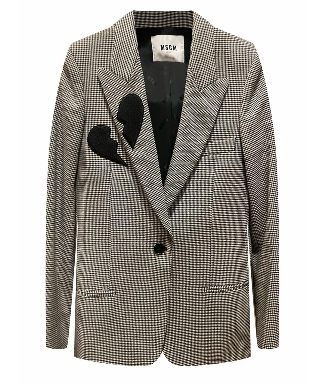MSGM Серый шерстяной жакет/пиджак, фото 1