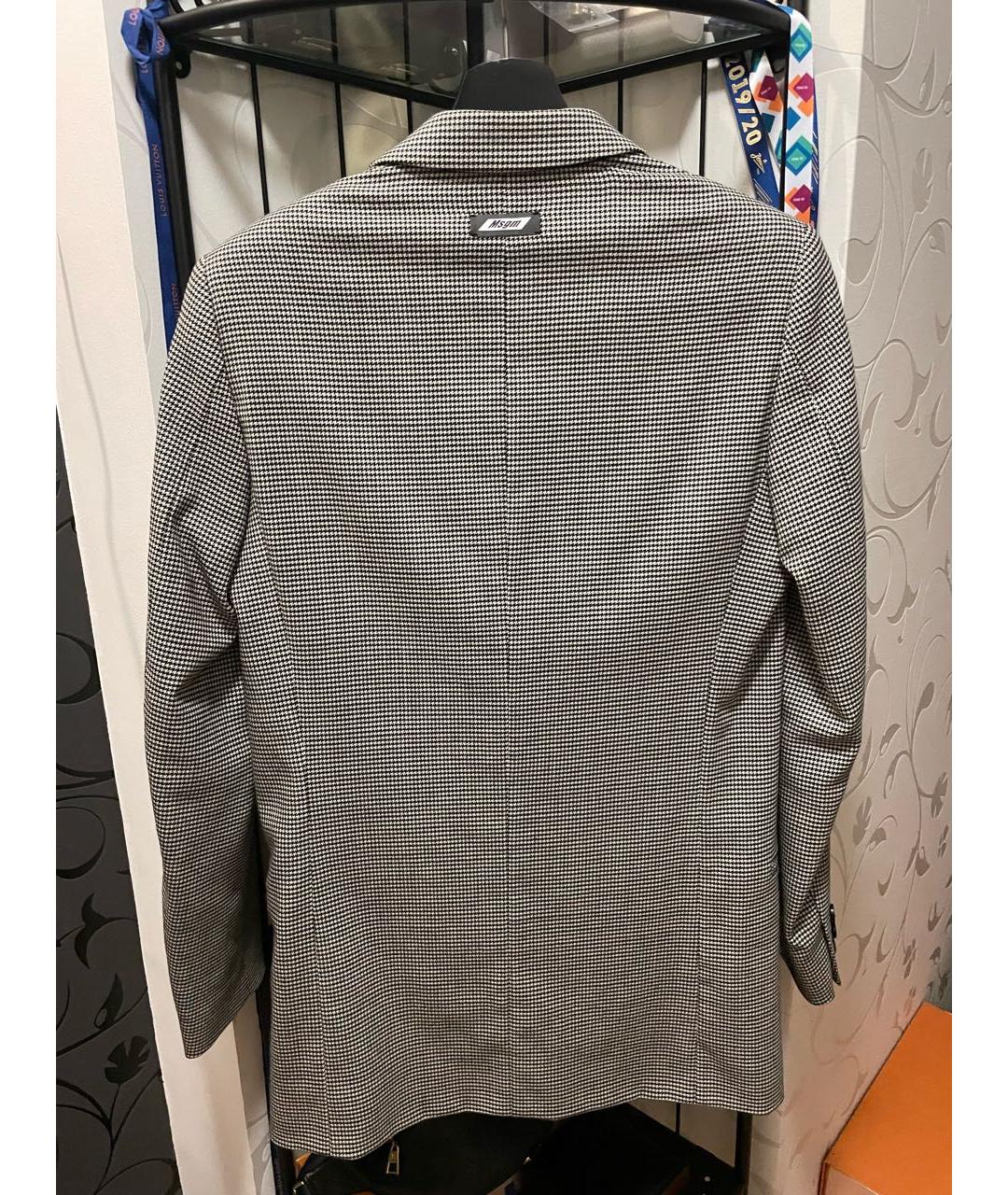 MSGM Серый шерстяной жакет/пиджак, фото 4