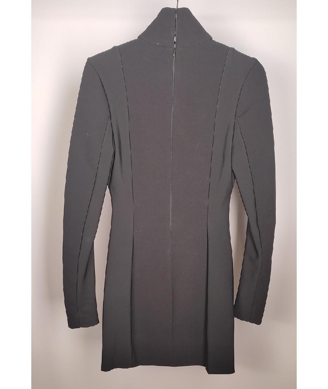 MUGLER Черное шерстяное коктейльное платье, фото 2