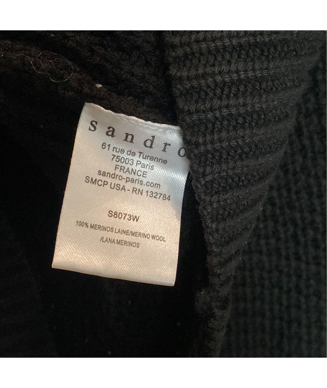 SANDRO Черный шерстяной джемпер / свитер, фото 4