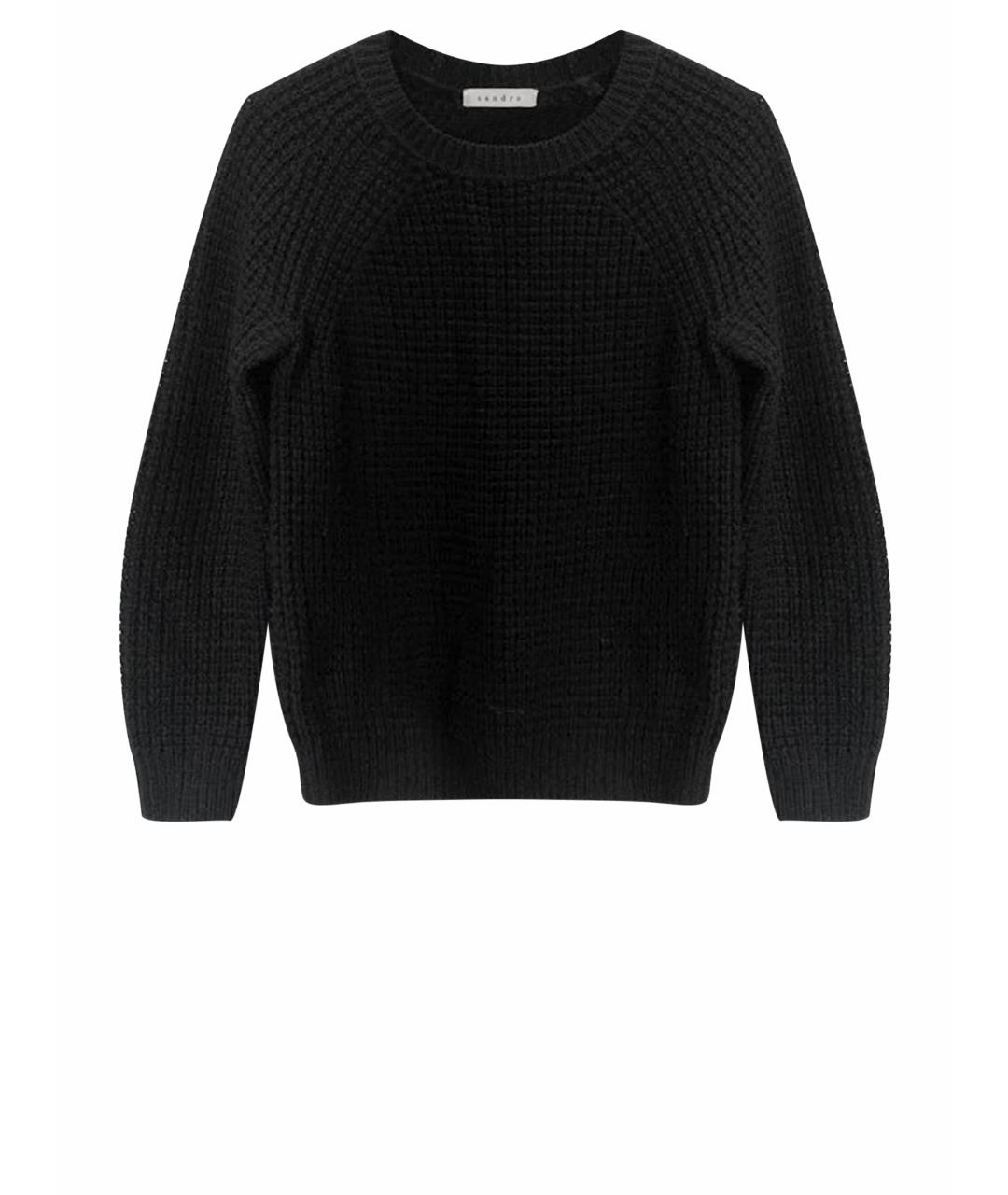 SANDRO Черный шерстяной джемпер / свитер, фото 1