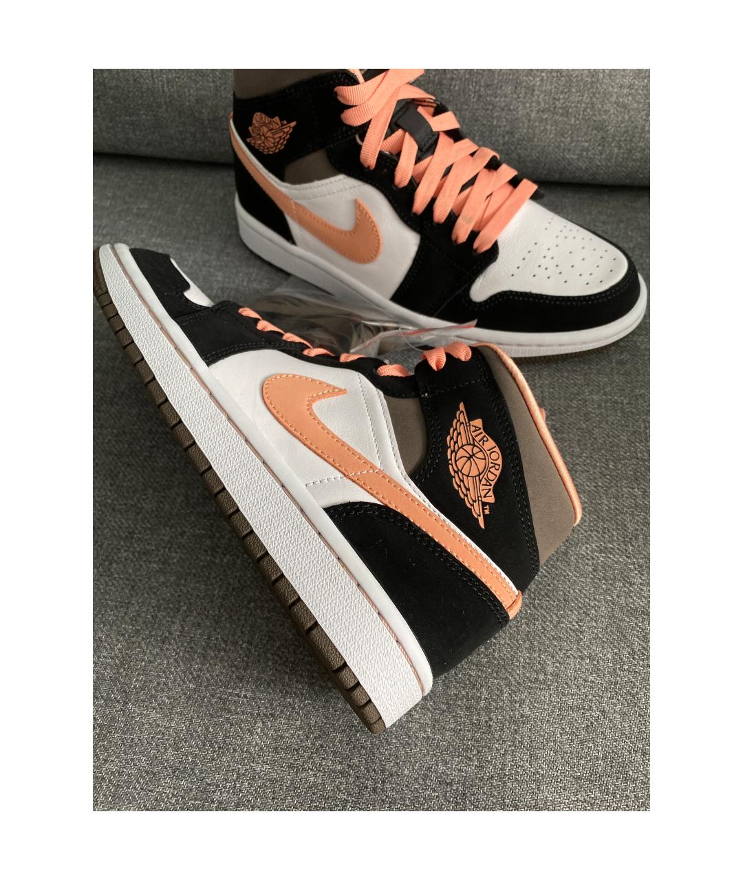 JORDAN Коричневые кожаные кроссовки, фото 5