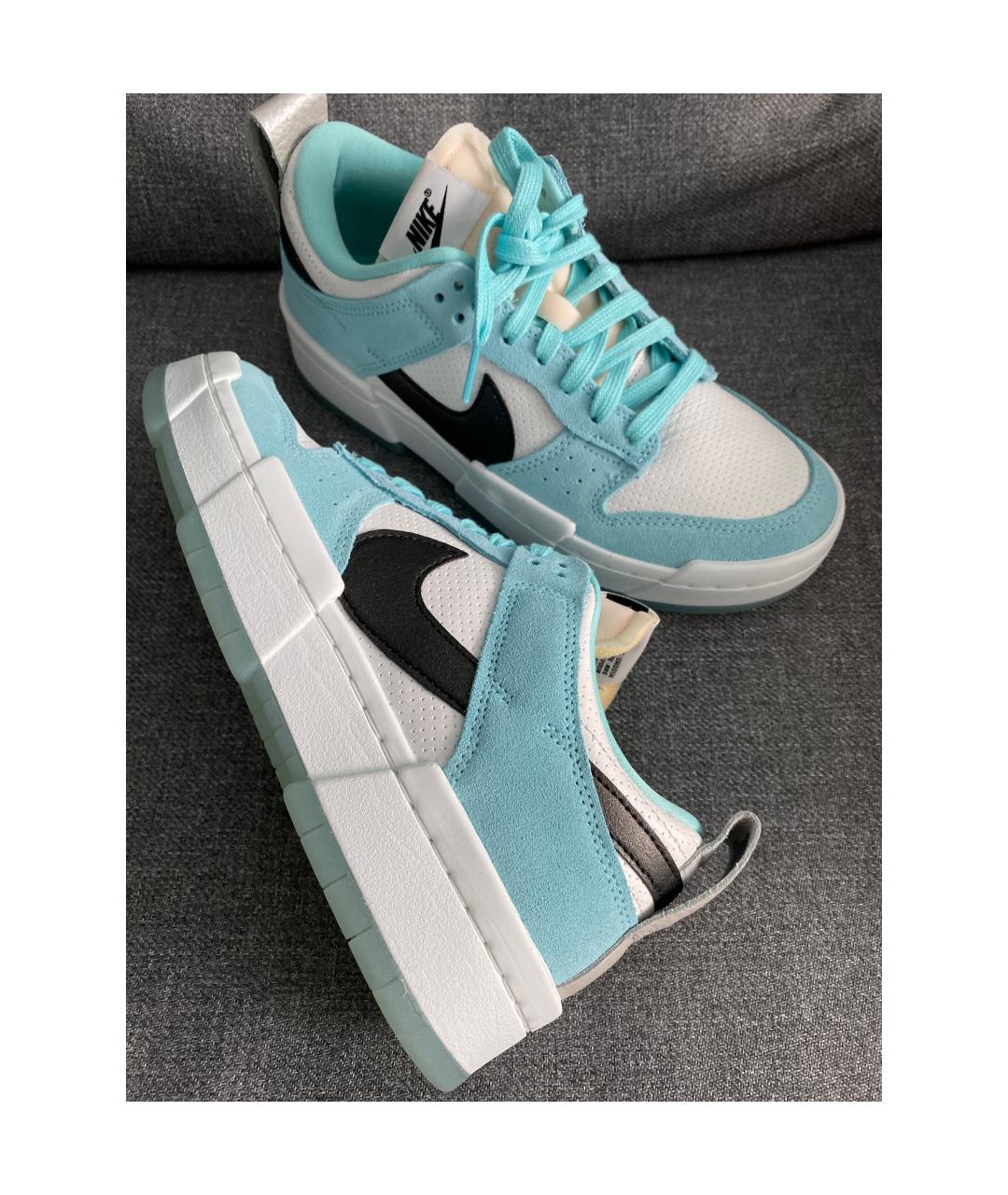 NIKE Голубые кожаные кроссовки, фото 5