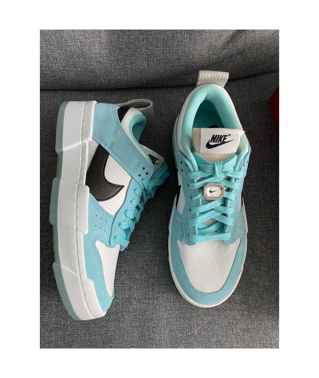 NIKE Голубые кожаные кроссовки, фото 3