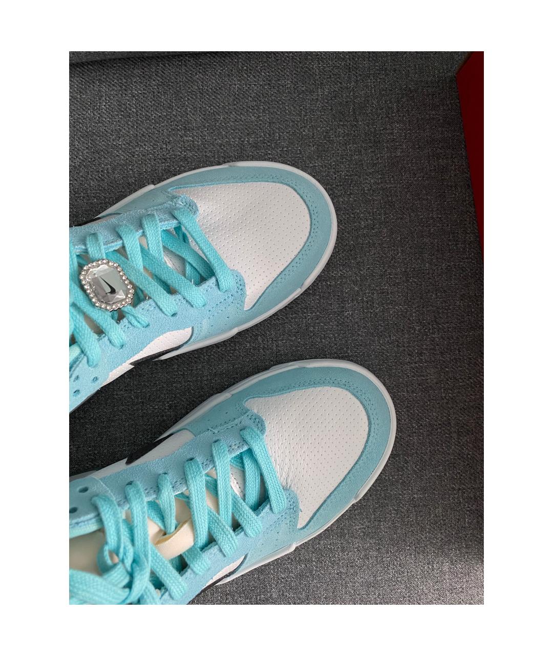 NIKE Голубые кожаные кроссовки, фото 4