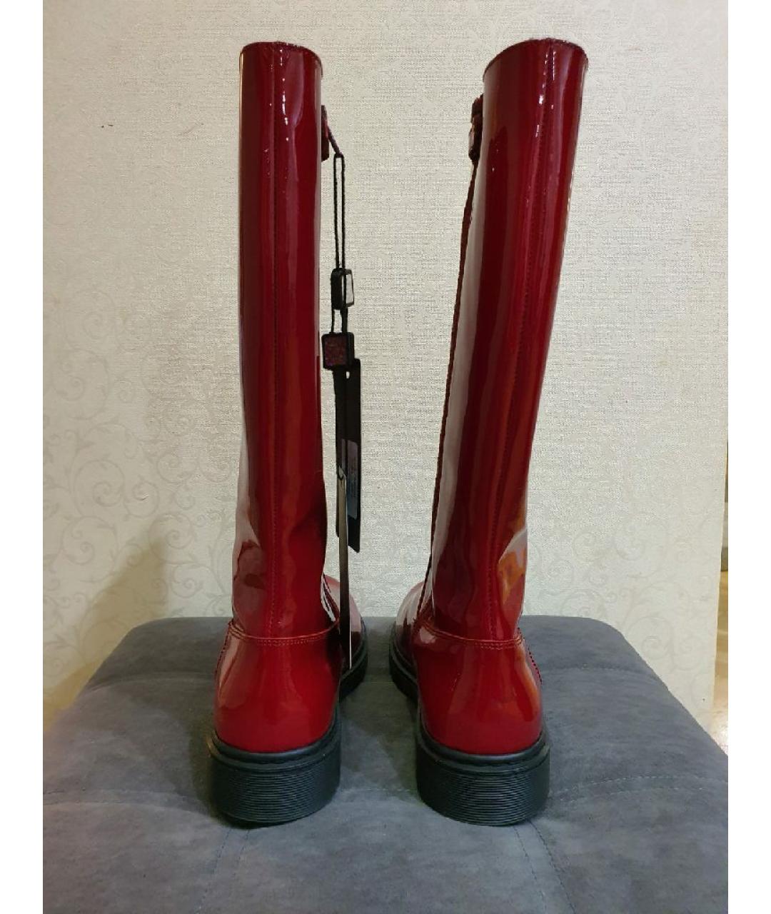 DOLCE & GABBANA KIDS Бордовые сапоги из лакированной кожи, фото 6