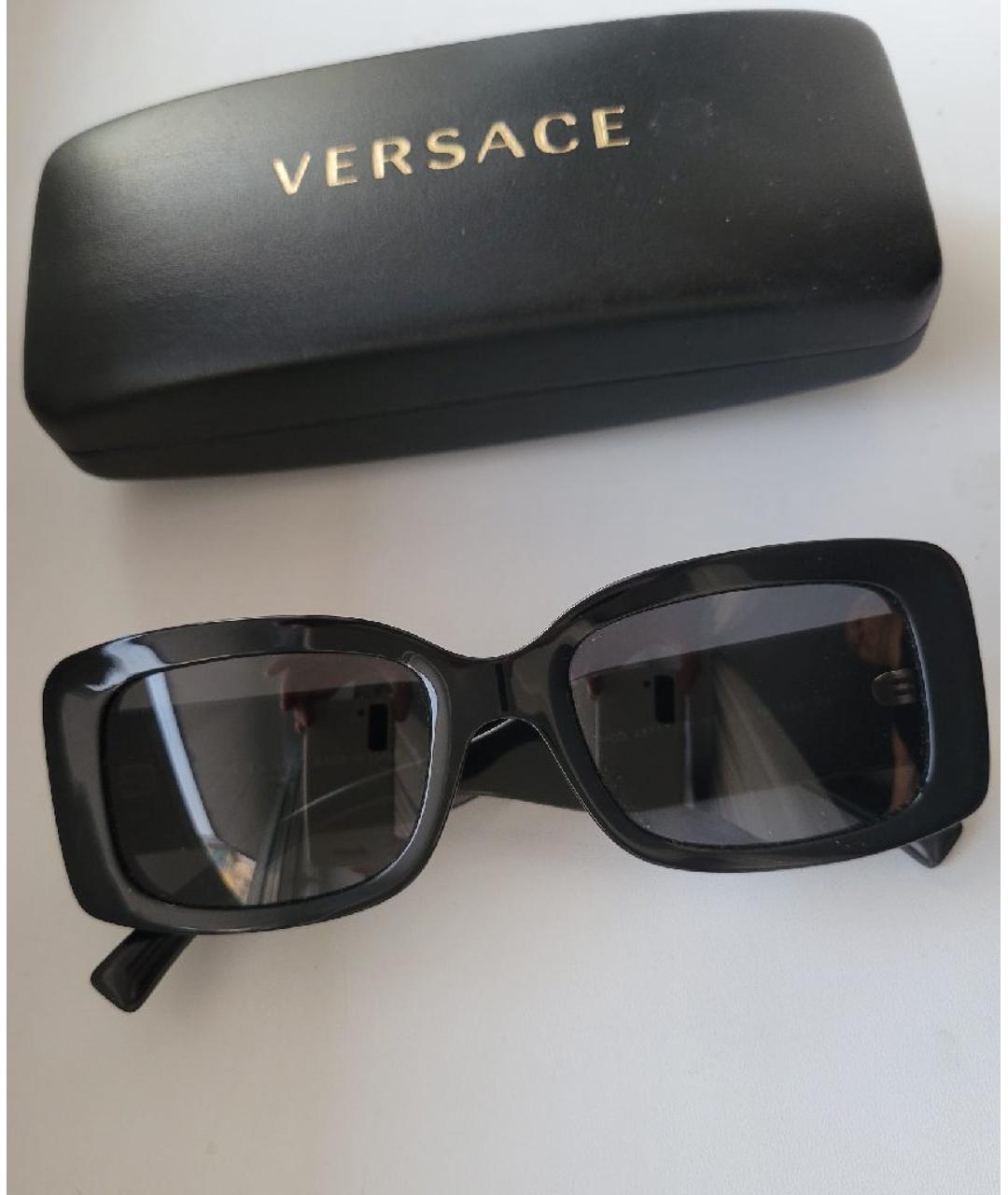 VERSACE Черные пластиковые солнцезащитные очки, фото 4