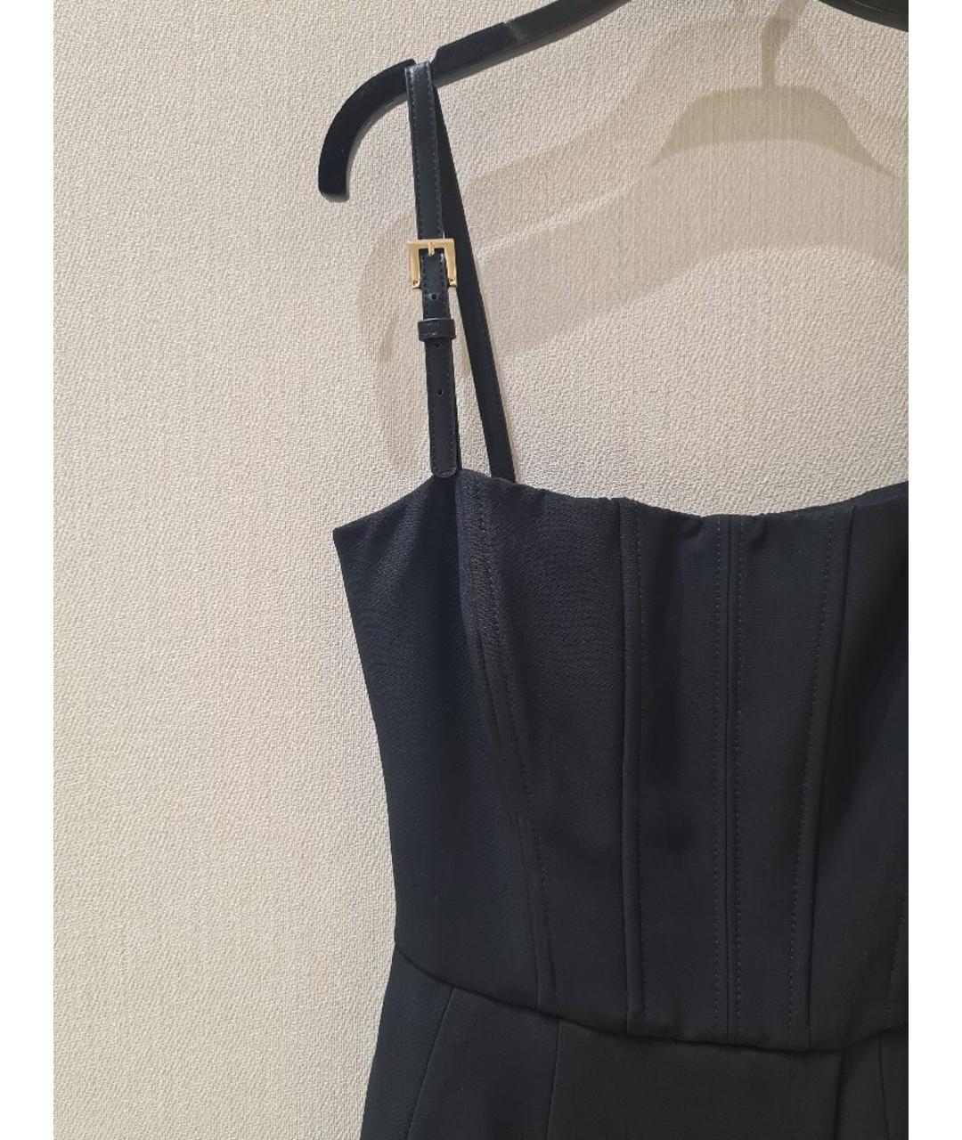 ELISABETTA FRANCHI Черное шерстяное коктейльное платье, фото 4