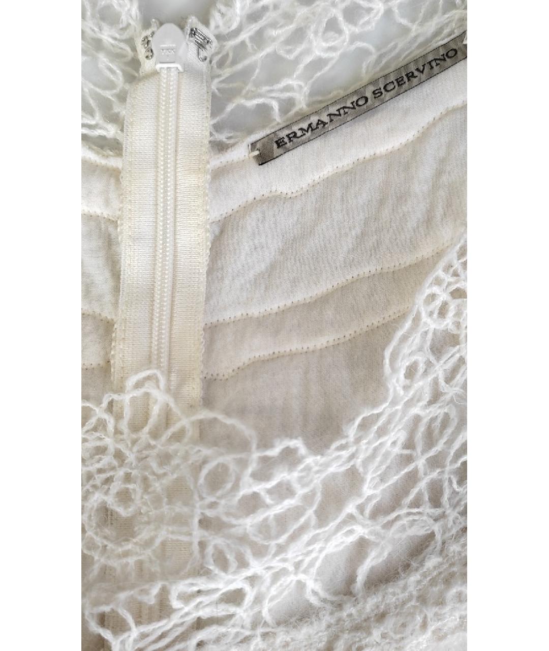 ERMANNO SCERVINO Белое кашемировое коктейльное платье, фото 4