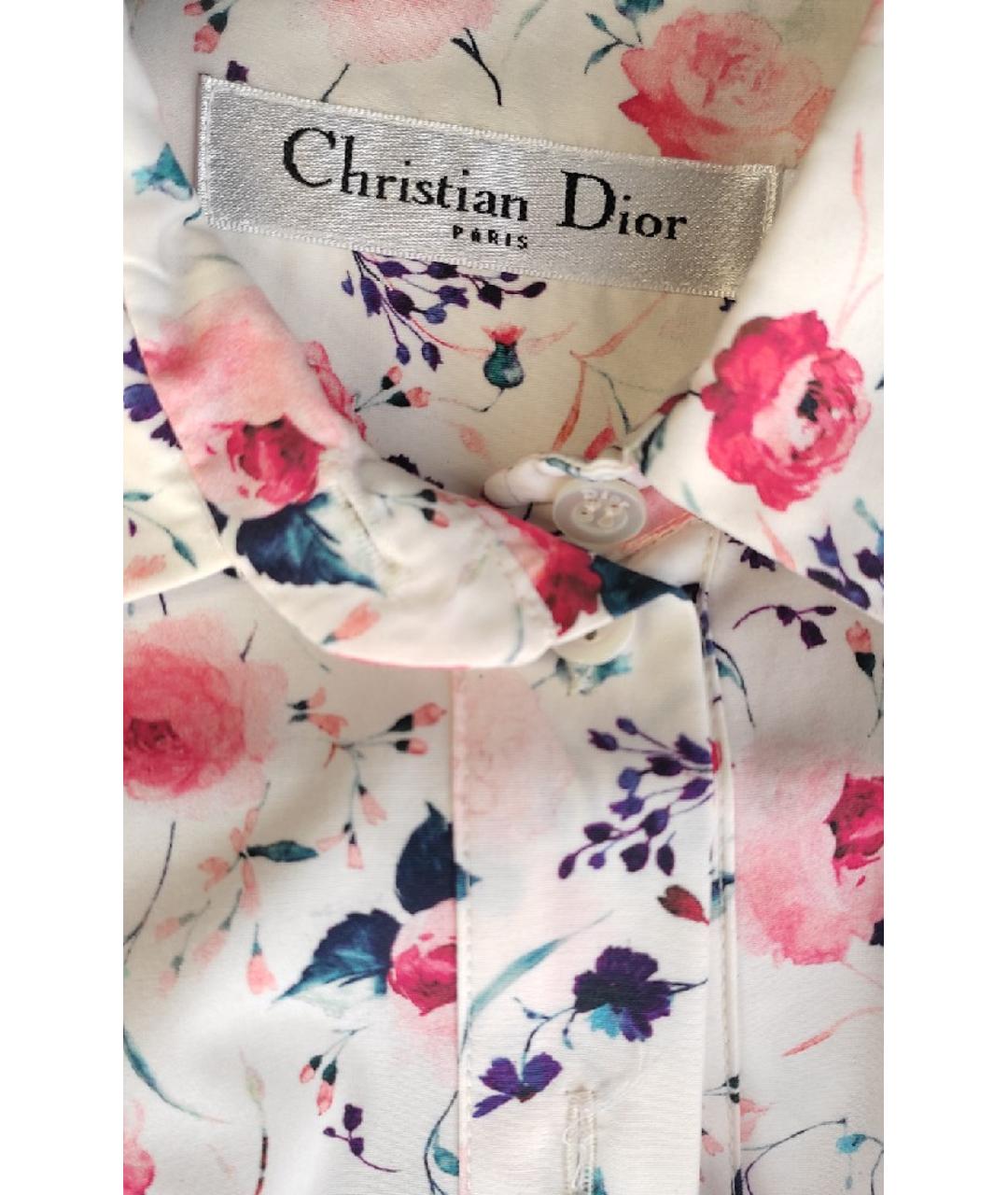 CHRISTIAN DIOR Белое хлопковое повседневное платье, фото 3