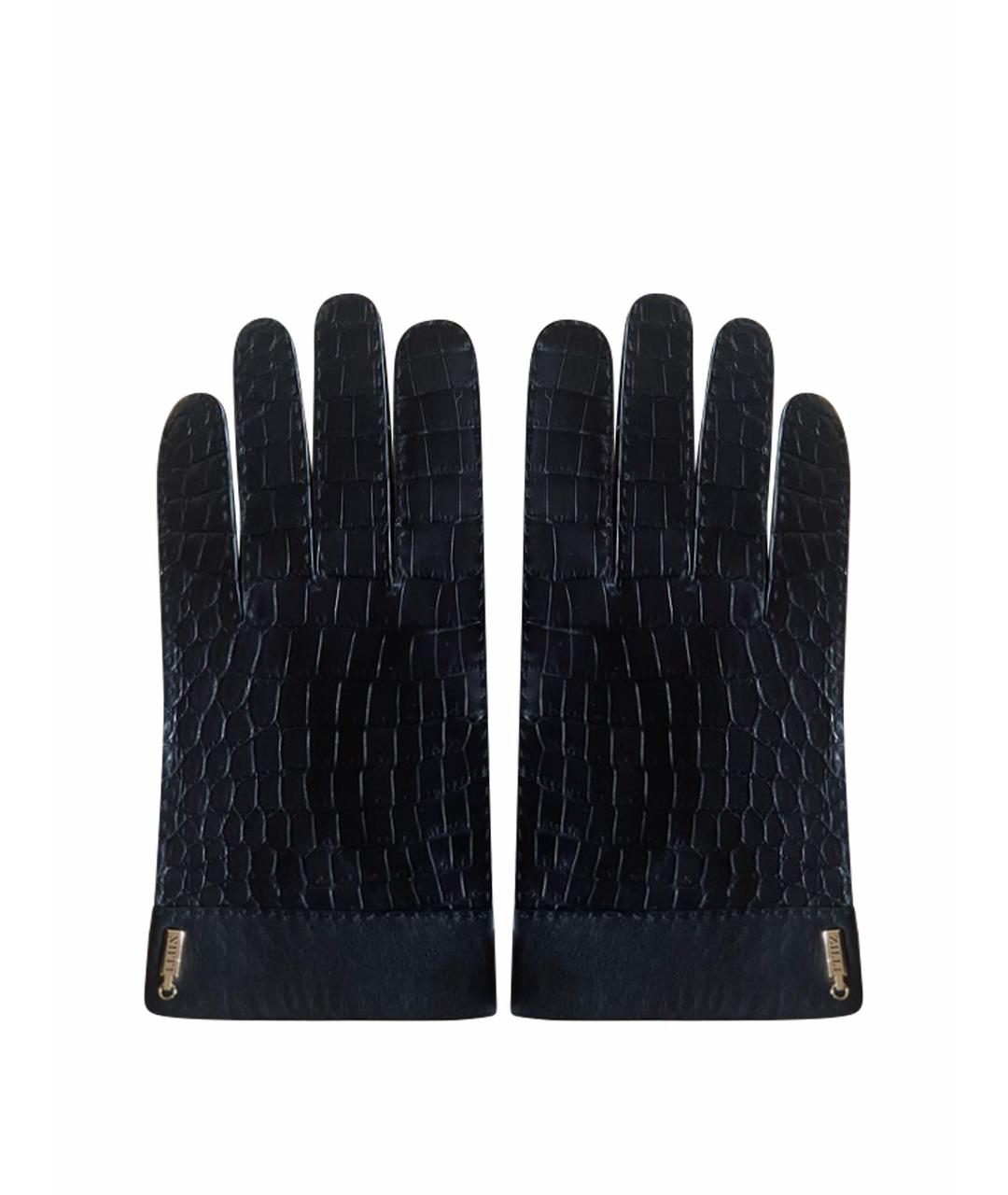 ZILLI Черные кожаные перчатки, фото 1
