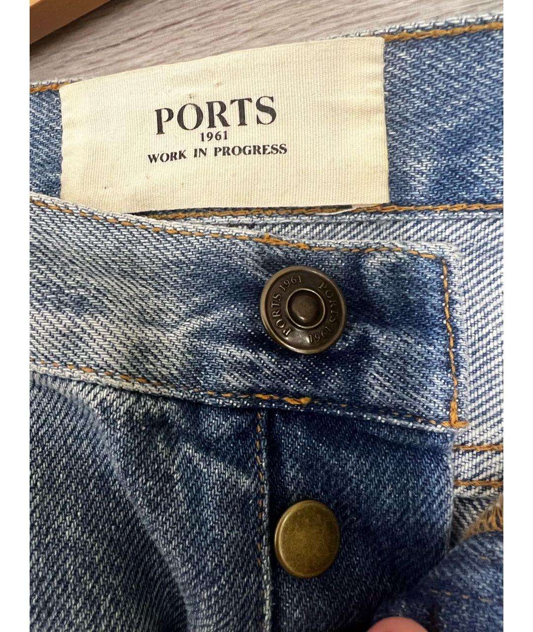 PORTS 1961 Голубые прямые джинсы, фото 4
