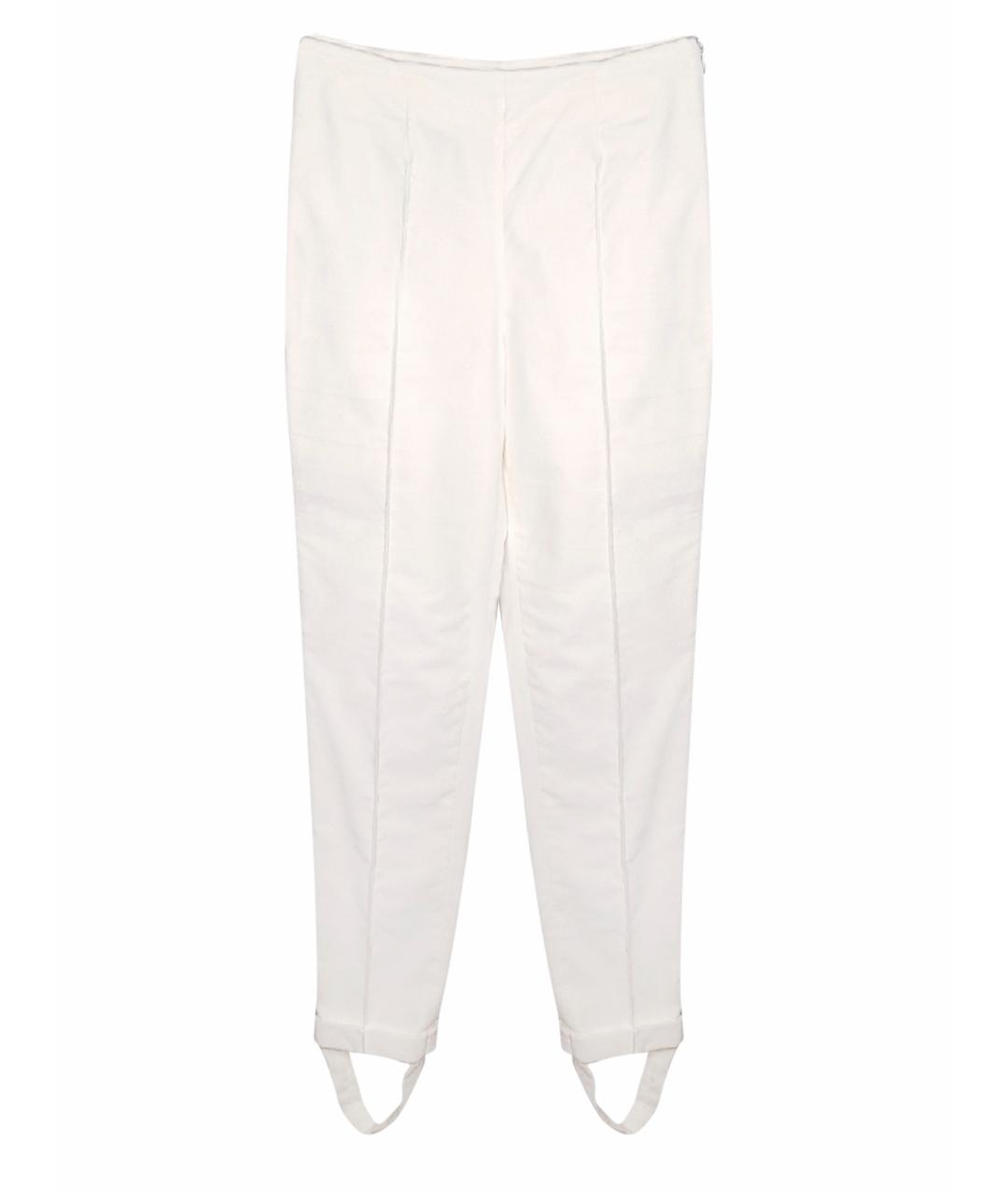 KITON Белые хлопковые прямые брюки, фото 1