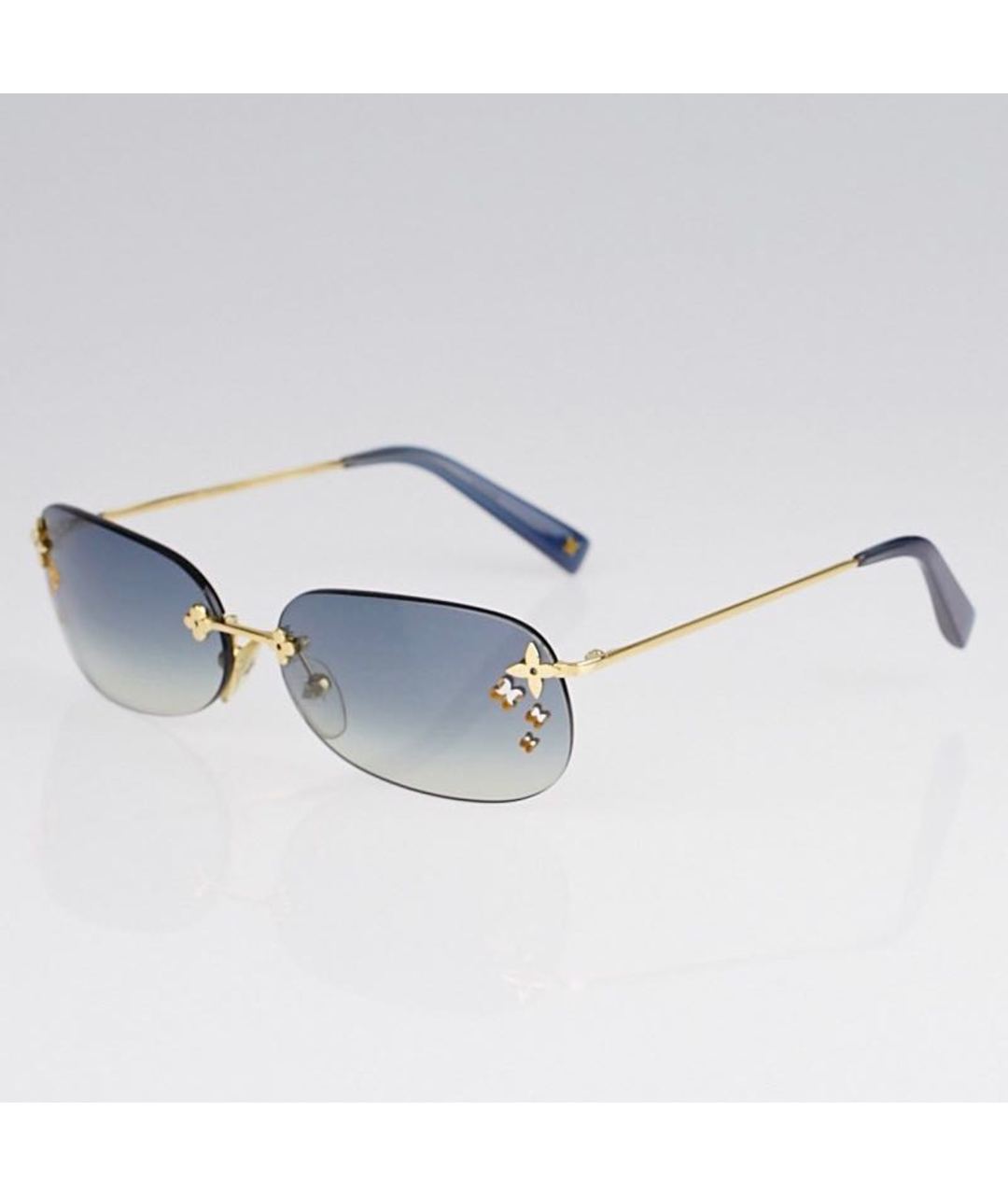 LOUIS VUITTON PRE-OWNED Голубые металлические солнцезащитные очки, фото 3