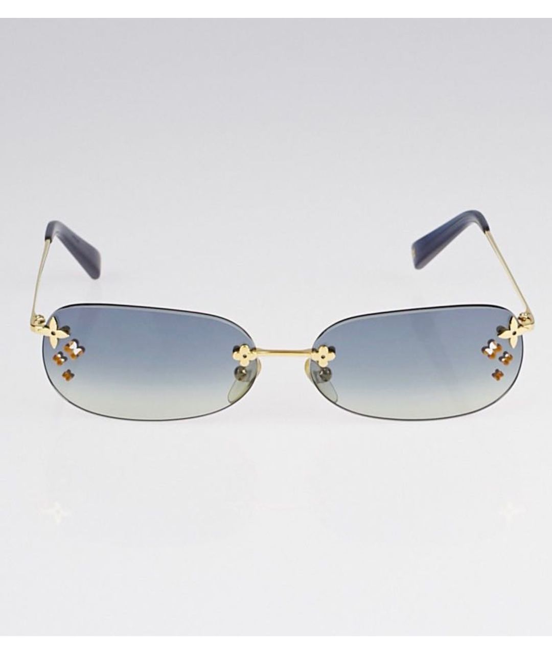 LOUIS VUITTON PRE-OWNED Голубые металлические солнцезащитные очки, фото 4