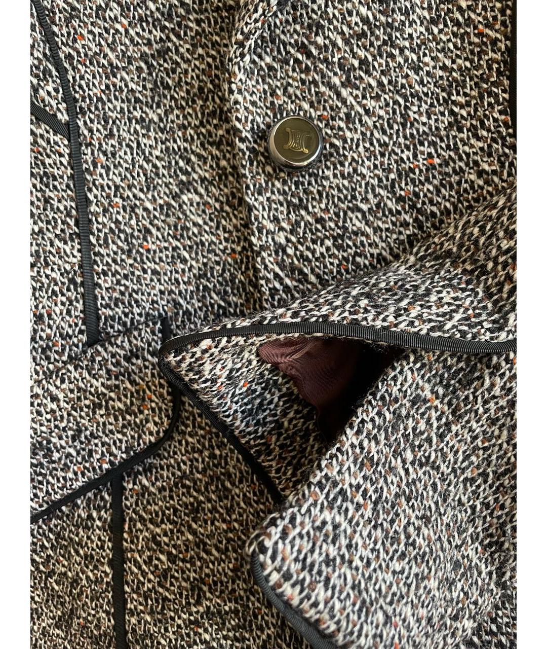 CELINE PRE-OWNED Коричневое шерстяное пальто, фото 7