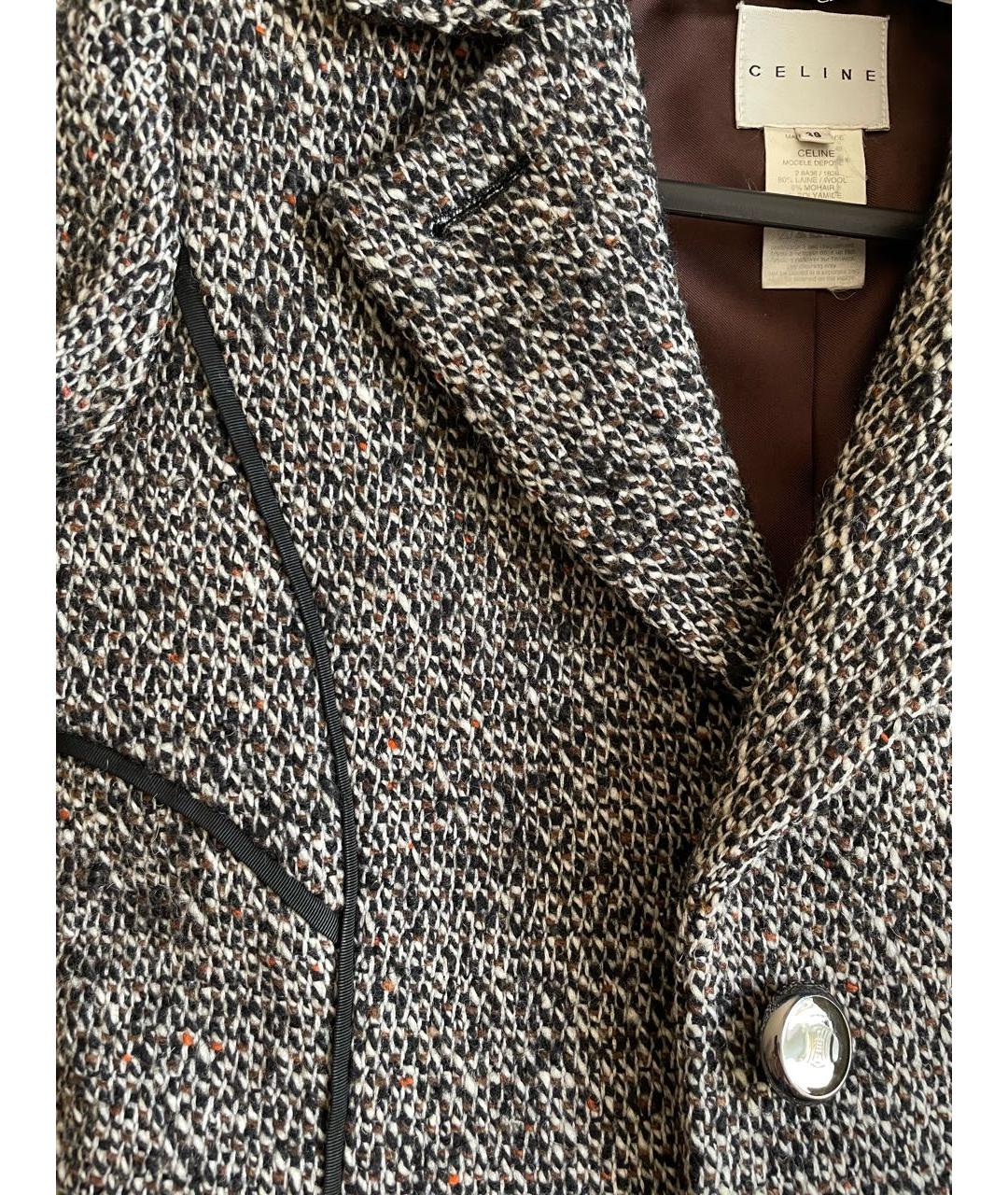 CELINE PRE-OWNED Коричневое шерстяное пальто, фото 6