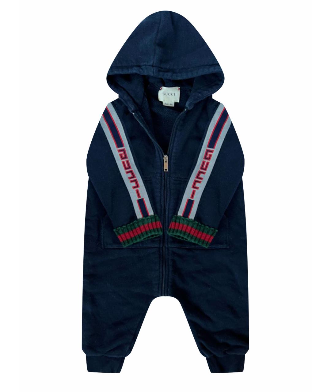 GUCCI Синий хлопковый комбинезон, фото 1