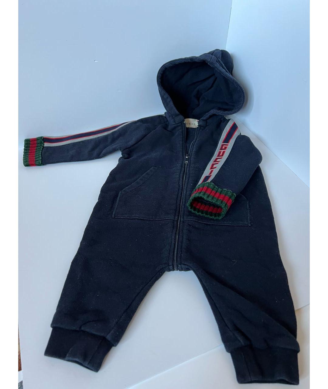 GUCCI Синий хлопковый комбинезон, фото 3