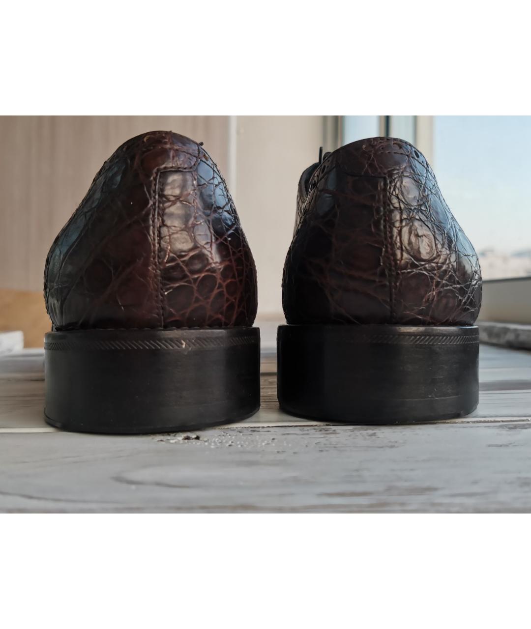 GIORGIO ARMANI Коричневые туфли из экзотической кожи, фото 4
