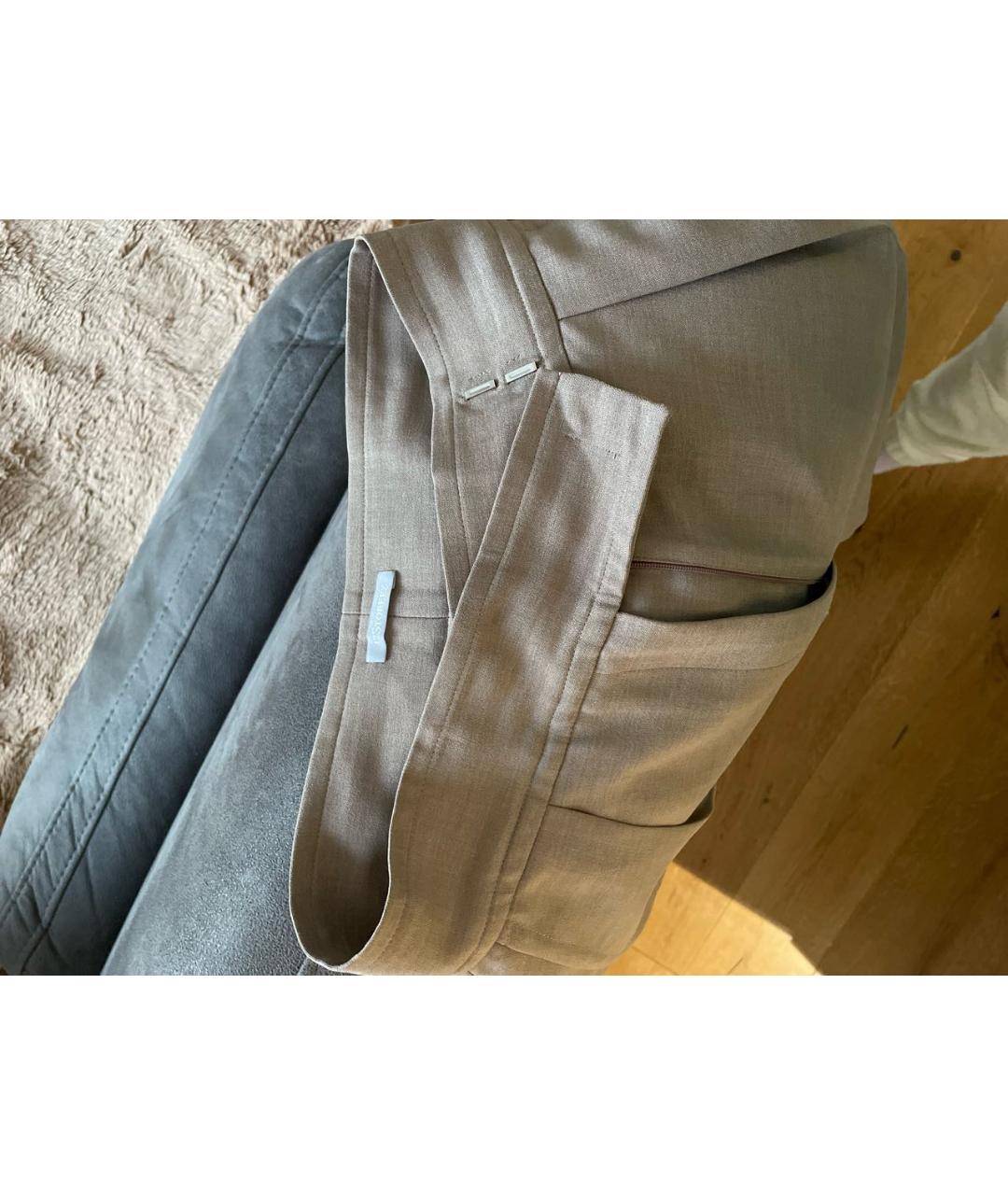 12 STOREEZ Коричневые полиэстеровые прямые брюки, фото 3