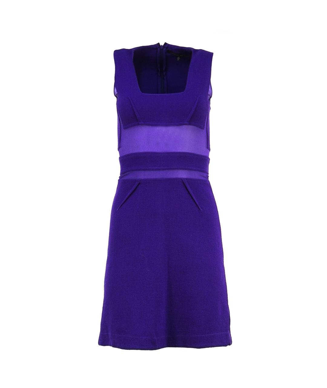 ALESSANDRO DELL'ACQUA Фиолетовое шерстяное повседневное платье, фото 1