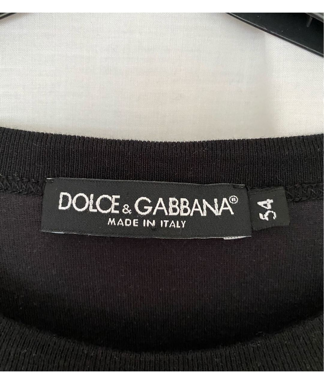 DOLCE&GABBANA Черная хлопковая футболка, фото 3