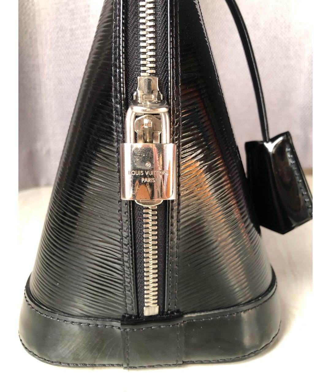 LOUIS VUITTON Черная кожаная сумка с короткими ручками, фото 2