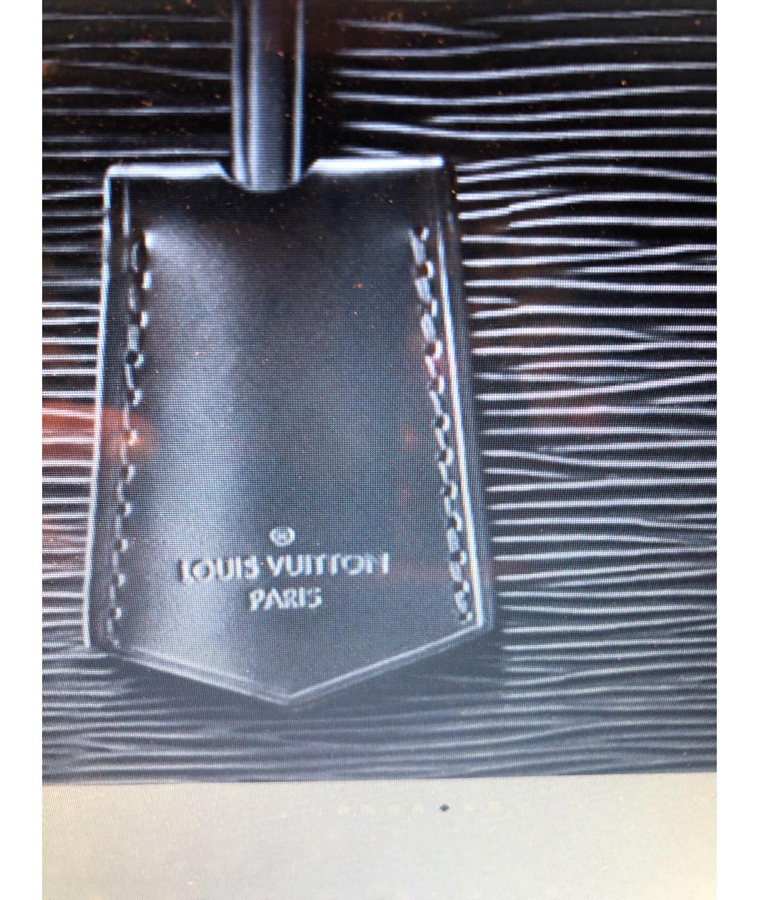 LOUIS VUITTON Черная кожаная сумка с короткими ручками, фото 5