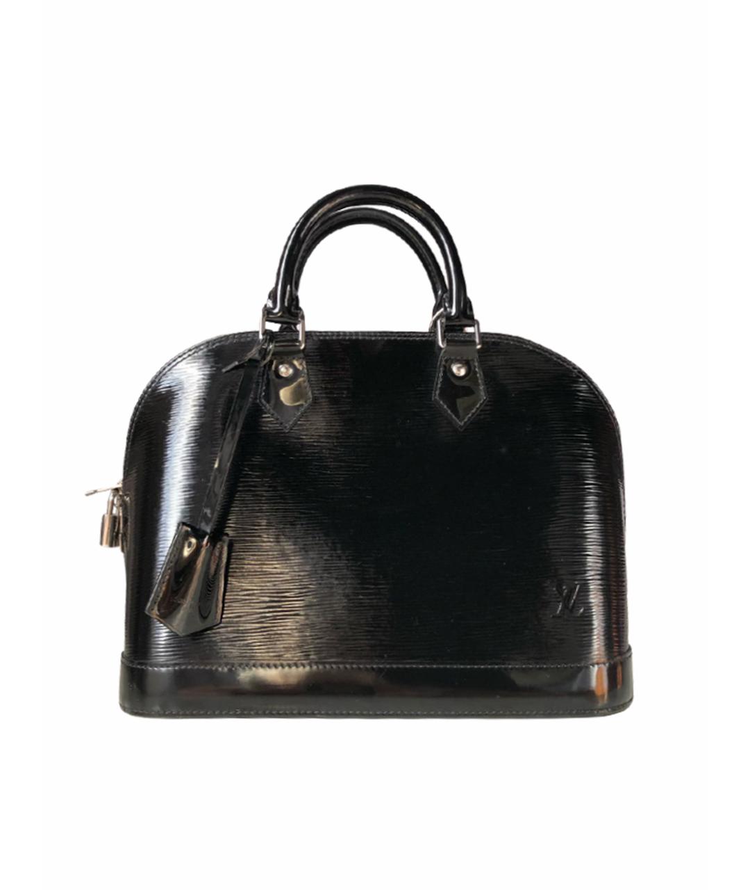 LOUIS VUITTON Черная кожаная сумка с короткими ручками, фото 1