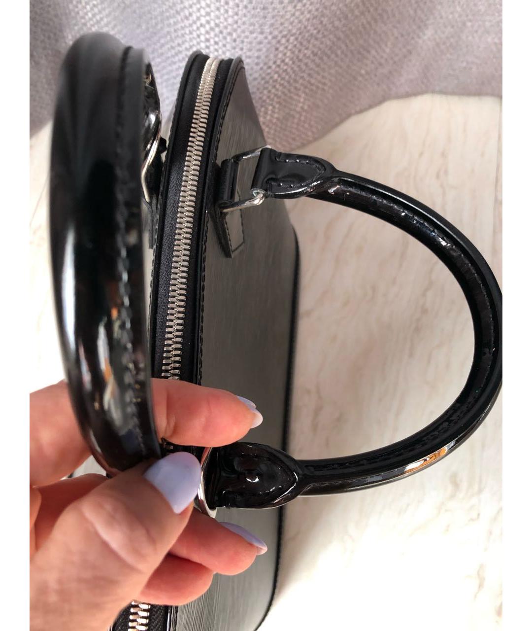 LOUIS VUITTON Черная кожаная сумка с короткими ручками, фото 4