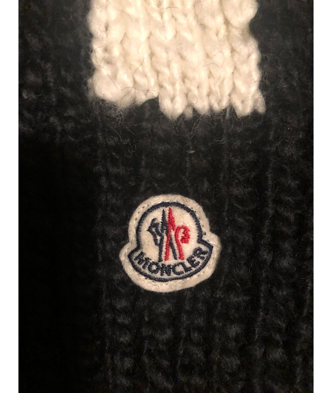 MONCLER Черная шерстяная шапка, фото 3