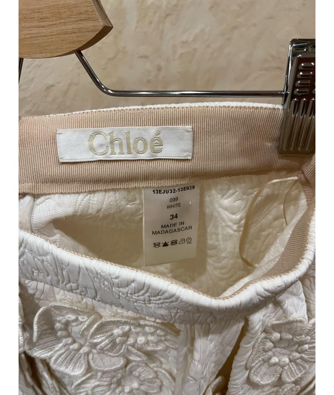 CHLOE Белая ацетатная юбка мини, фото 3