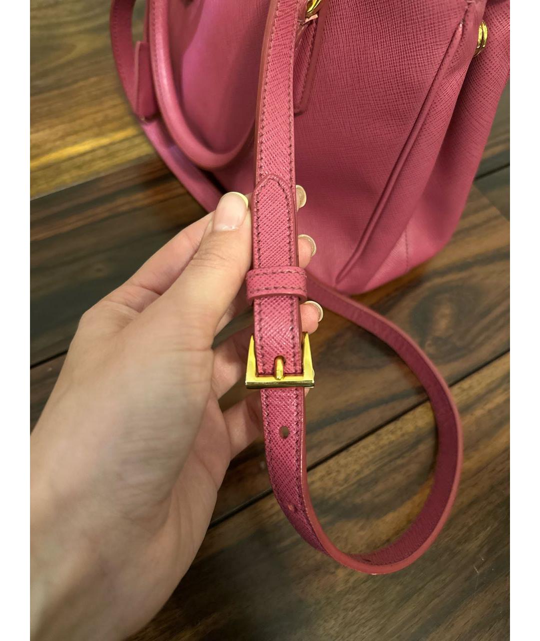 PRADA Розовая кожаная сумка через плечо, фото 7