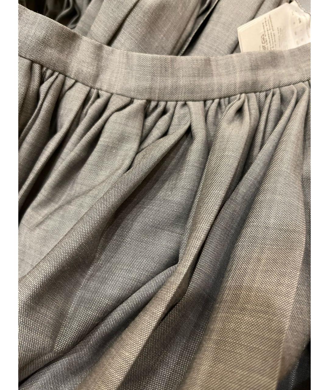 CHRISTIAN DIOR Серая шерстяная юбка мини, фото 4