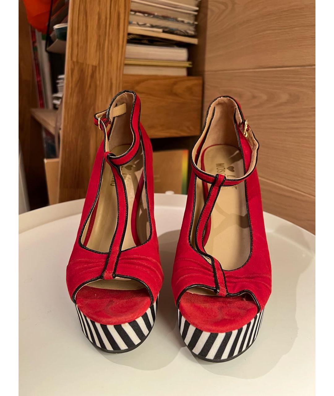 LOVE MOSCHINO Красные замшевые туфли, фото 2