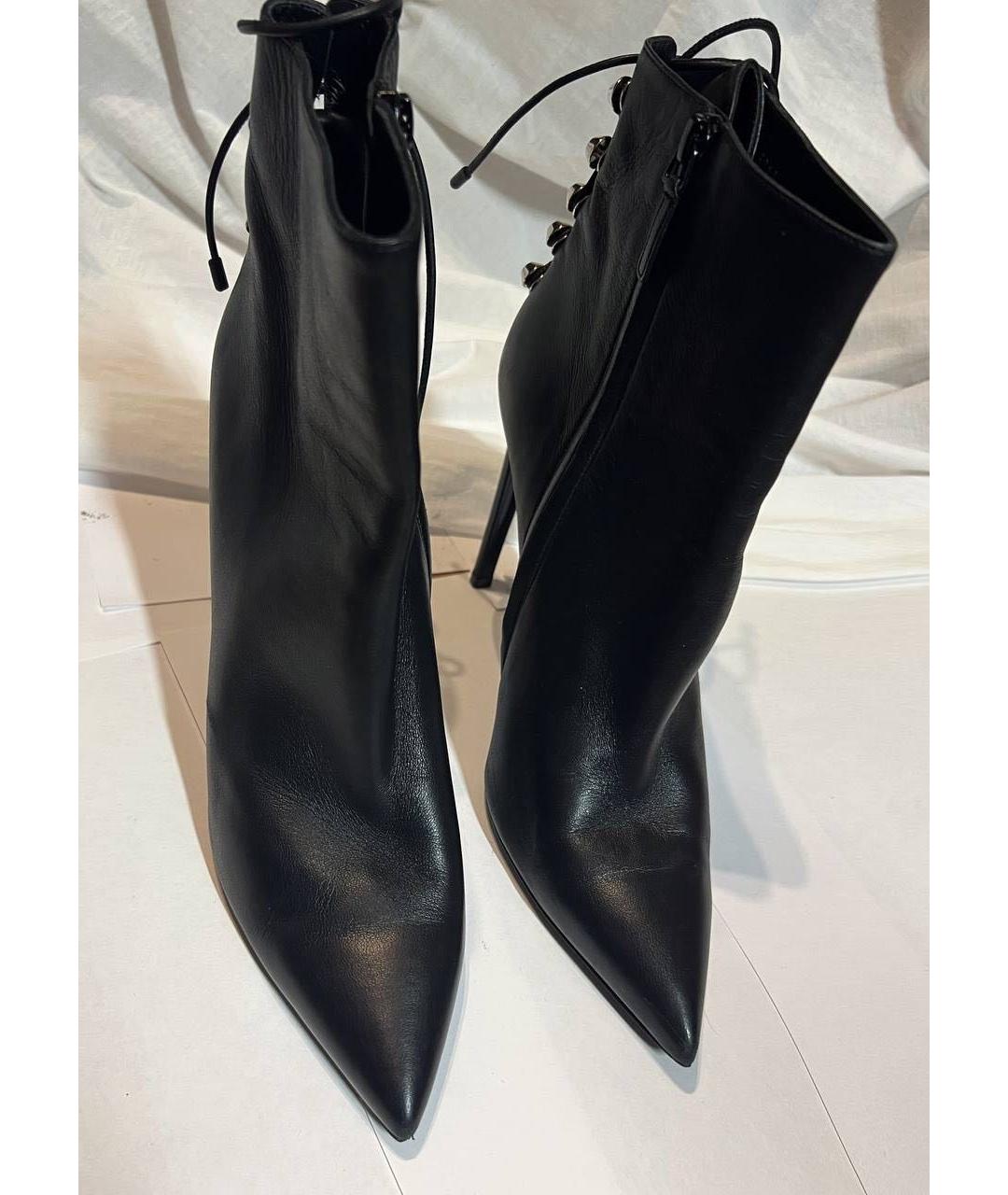 BALENCIAGA Черные кожаные ботильоны, фото 2