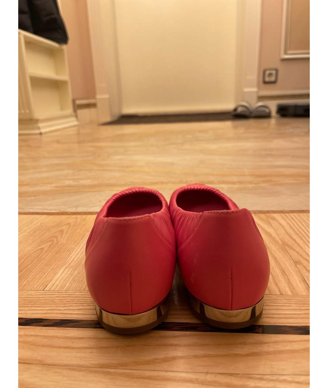 CHANEL PRE-OWNED Розовые кожаные балетки, фото 4