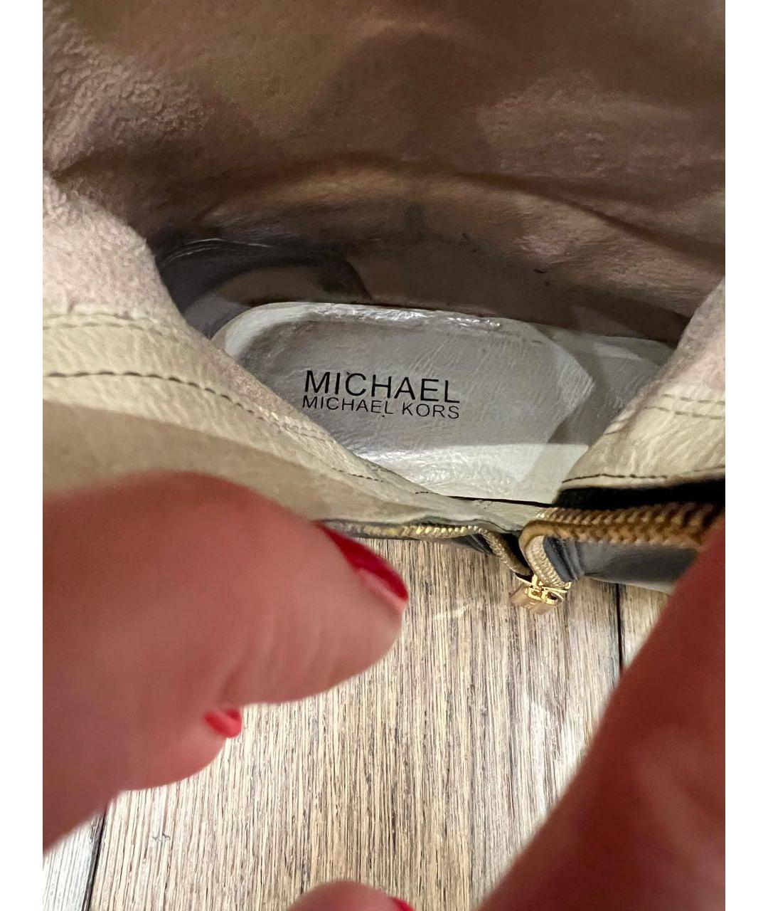 MICHAEL KORS Черные кожаные сапоги, фото 8