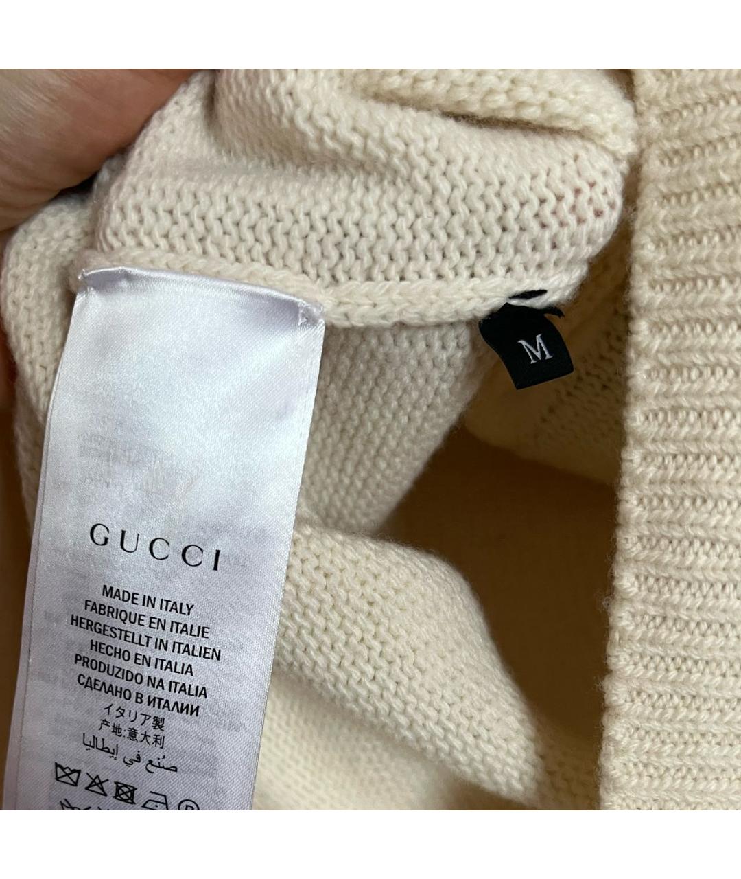 GUCCI Бежевый шерстяной джемпер / свитер, фото 7