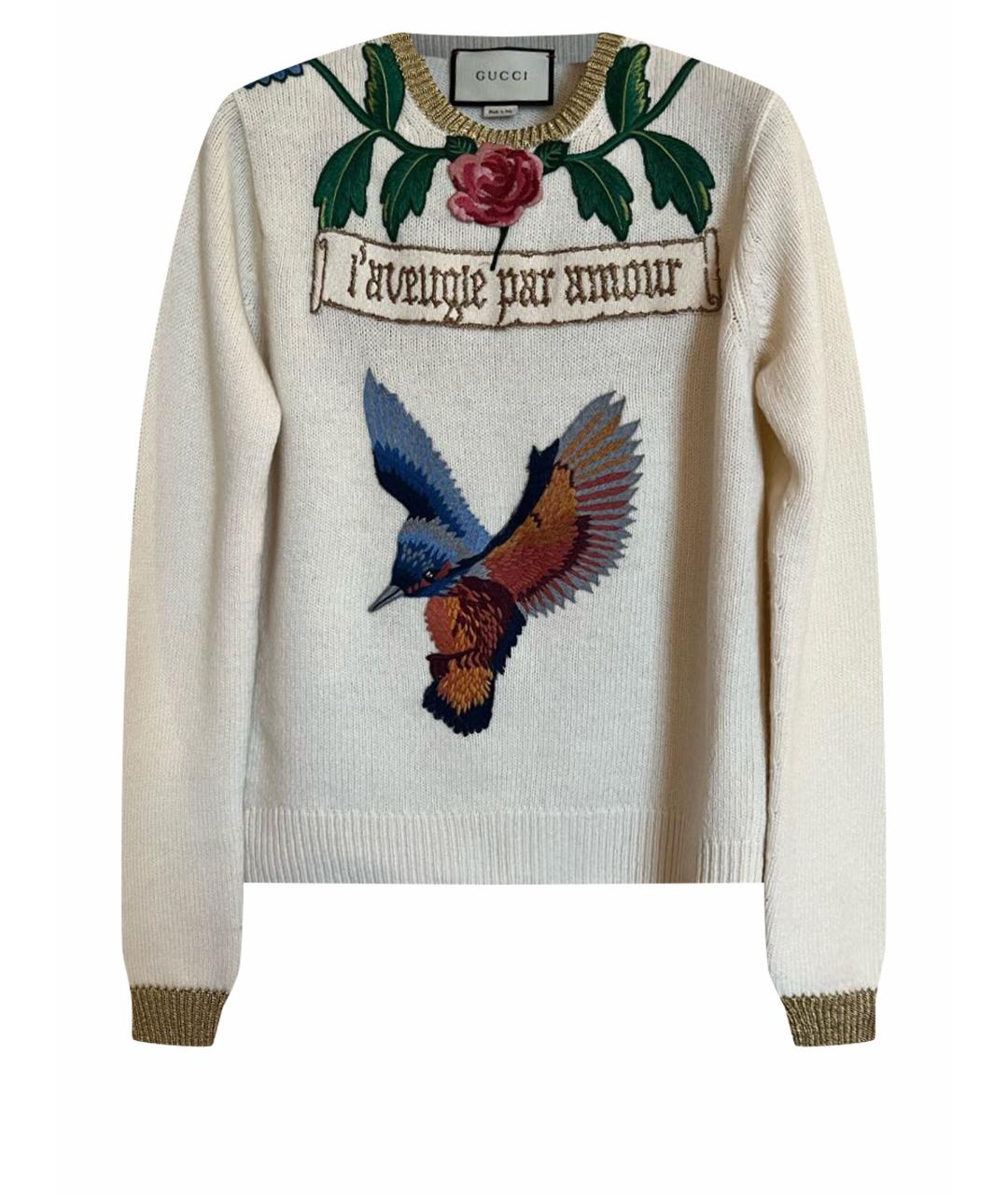 GUCCI Бежевый шерстяной джемпер / свитер, фото 1